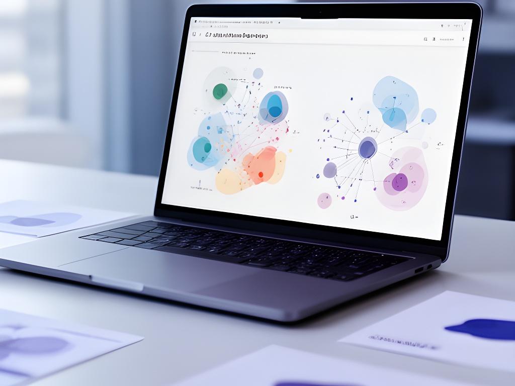 Customer segmentation dashboard on a laptop beside retail campaign notes with demographic overlays and behaviour clusters
